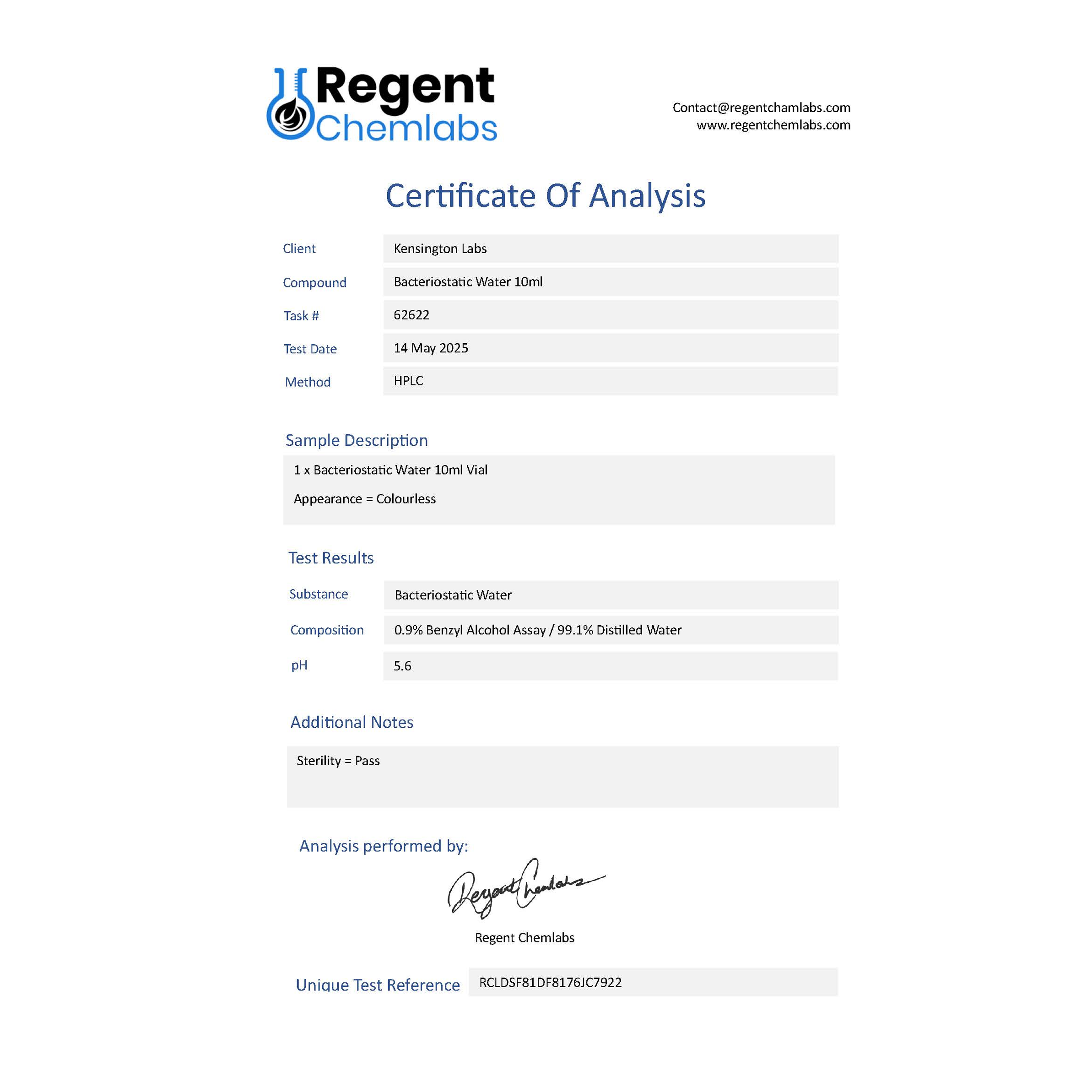 10ml Bacteriostatic Mixing Water - Image 2