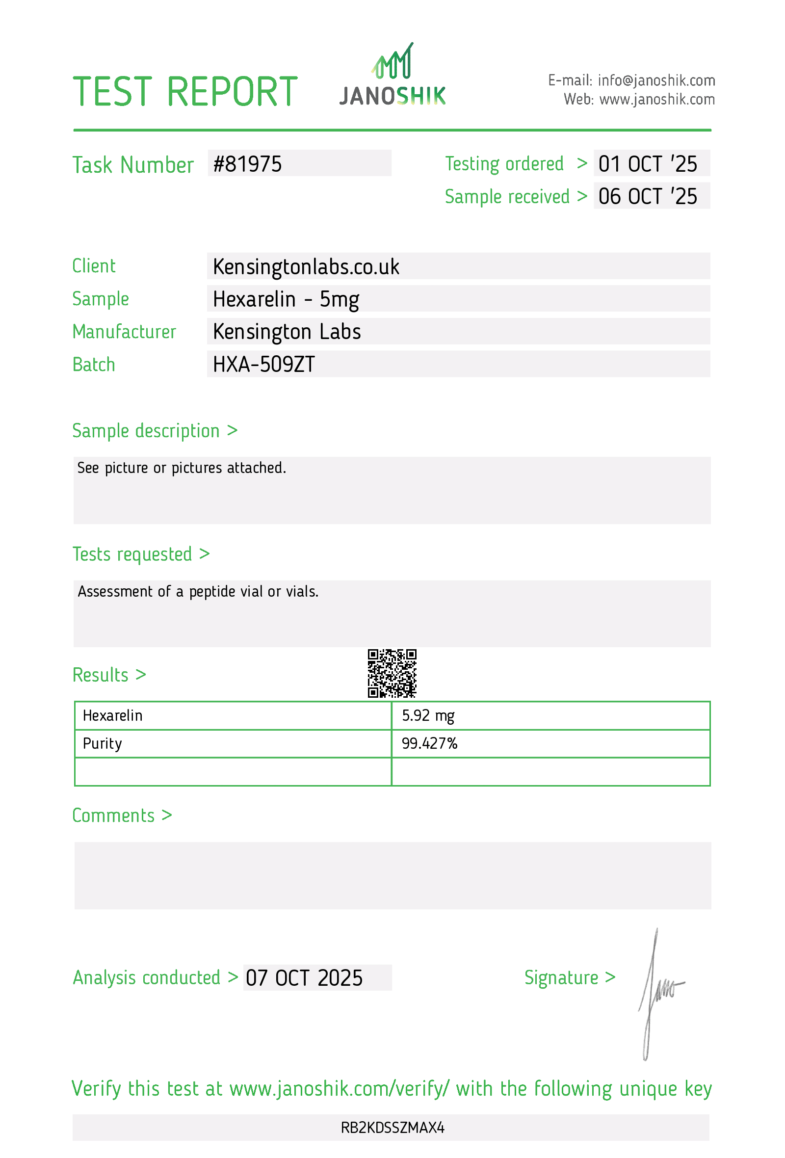 Hexarelin Acetate - 5mg - Image 2
